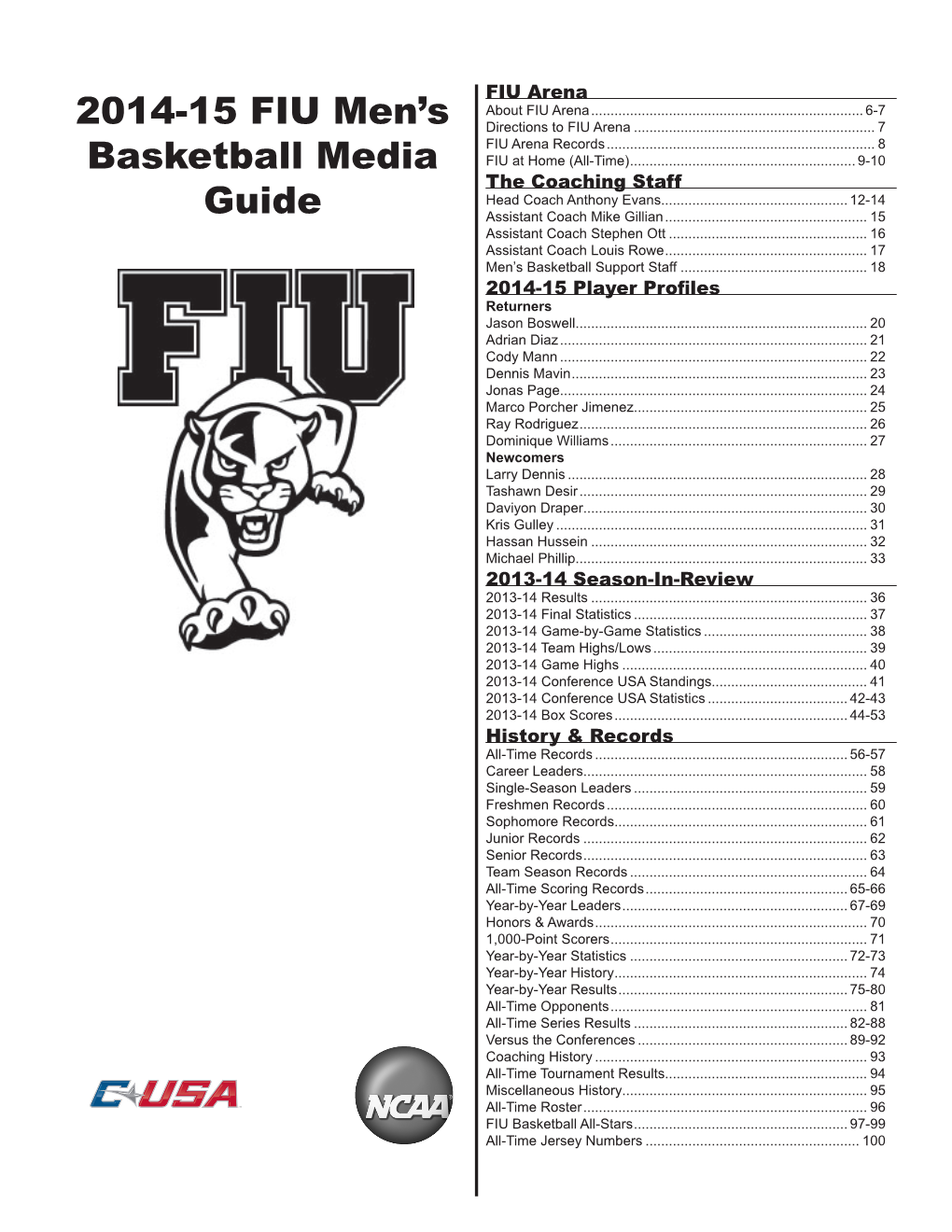 2014-15 FIU Men's Basketball Media Guide