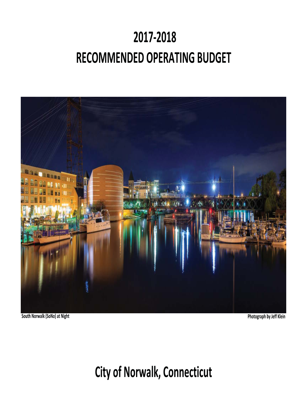 2017-2018 RECOMMENDED OPERATING BUDGET City Of