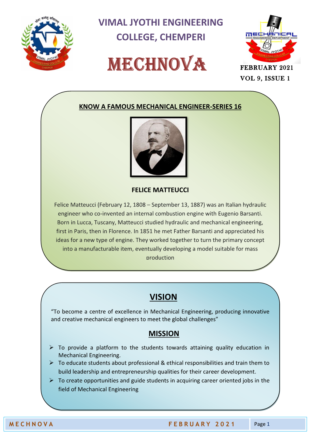 Mechnova February 2021 Vol 9, Issue 1