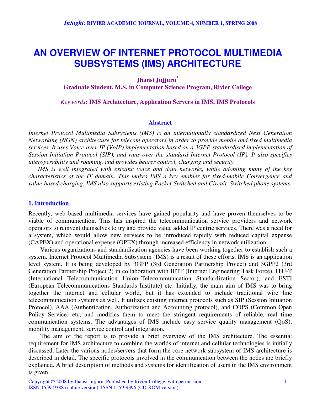 (Ims) Architecture