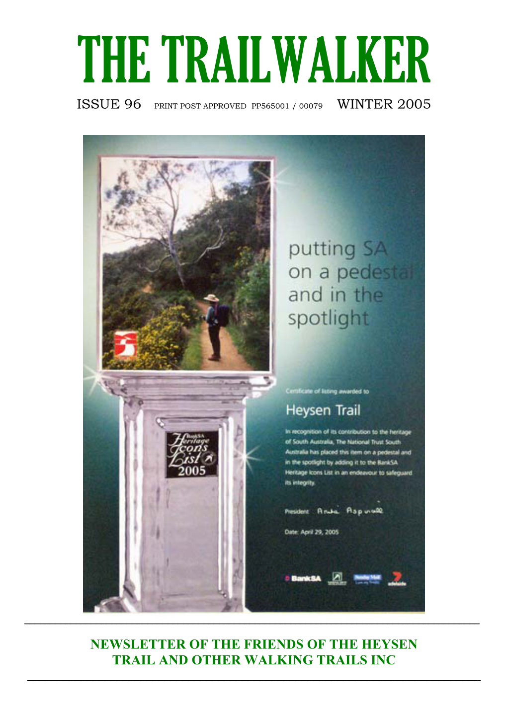 Winter 2005 Newsletter of the Friends of the Heysen Trail
