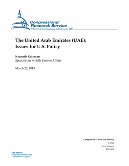 The United Arab Emirates (UAE): Issues for U.S