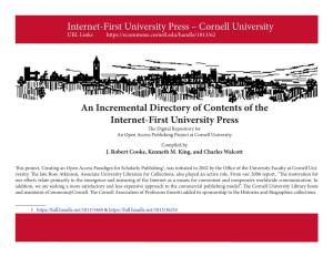 Full Directory of Contents of the Internet-First University Press [PDF]
