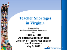 Teacher Shortages in Virginia