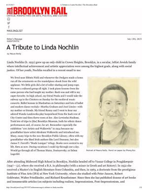 A Tribute to Linda Nochlin | the Brooklyn Rail