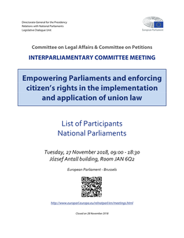 Empowering Parliaments and Enforcing Citizen's Rights in The