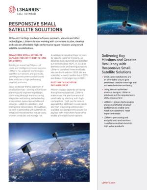 L3harris Responsive Small Satellite Solutions