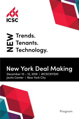 New York Deal Making December 10 – 12, 2019 | #ICSCNYDM Javits Center | New York City