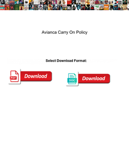 Avianca Carry on Policy