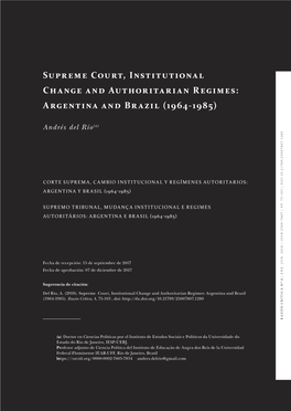 Supreme Court, Institutional Change And