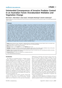 Overabundant Wallabies and Vegetation Change