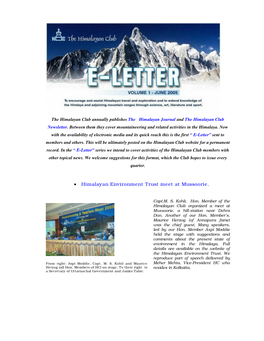• Himalayan Environment Trust Meet at Mussoorie