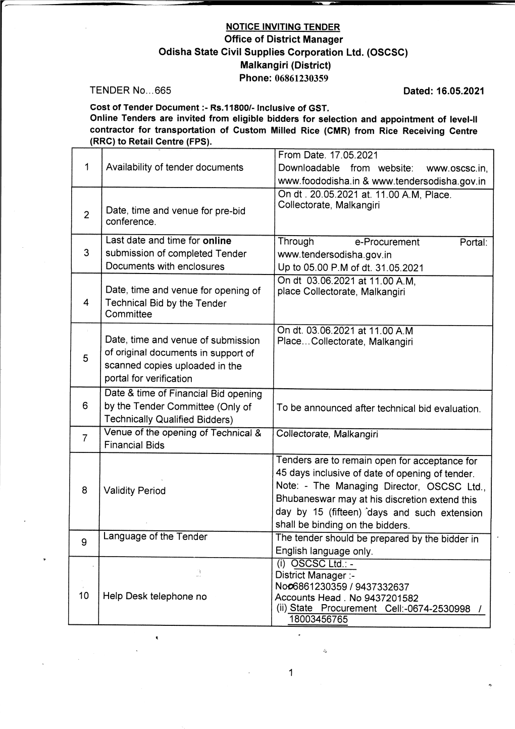 Through E-Procurement Portal