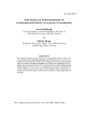 The Role of Strangeness in Ultrarelativistic Nuclear