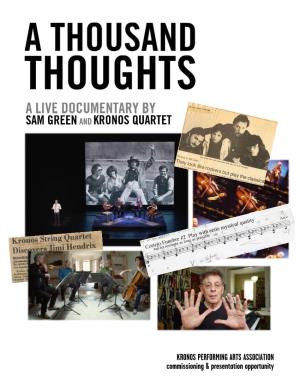 A Thousand Thoughts: a Live Documentary by Sam Green and Kronos Quartet