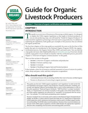 Guide for Organic Livestock Producers