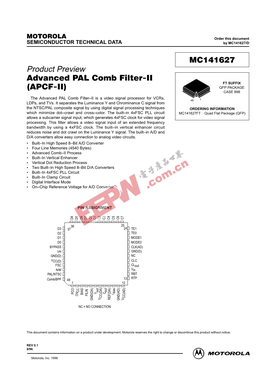 Advanced PAL Comb Filter-II (APCF-II) MC141627