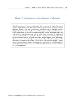 Chapter 5. Addressing the Gender Dimension of Informality │ 131