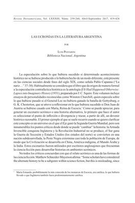 LAS UCRONÍAS EN LA LITERATURA ARGENTINA Biblioteca Nacional
