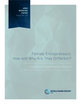 Female Entrepreneurs: How and Why Are They Different?