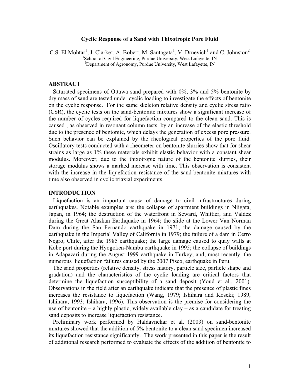 Cyclic Response of a Sand with Thixotropic Pore Fluid