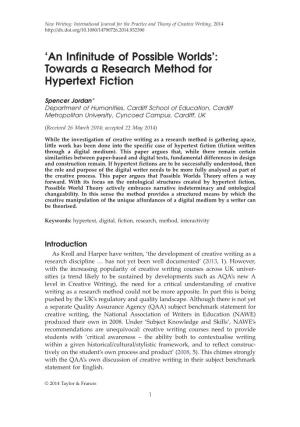 Towards a Research Method for Hypertext Fiction