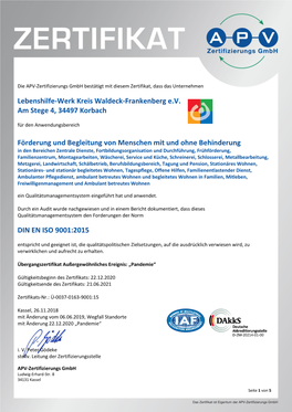 Zertifikat AZAV Zentrale Und Standorte