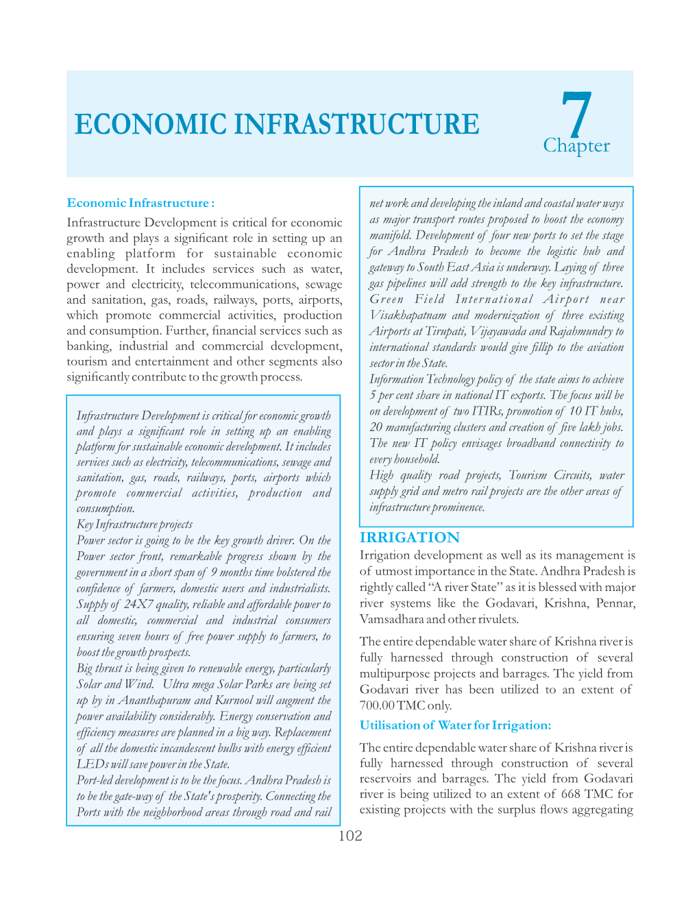 ECONOMIC INFRASTRUCTURE Chapter7