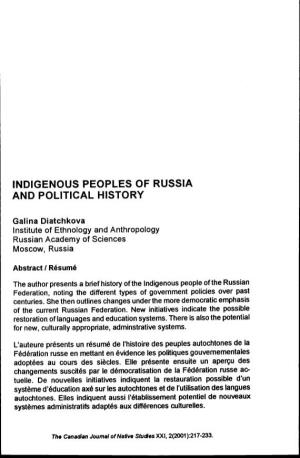 Indigenous Peoples of Russia and Political History