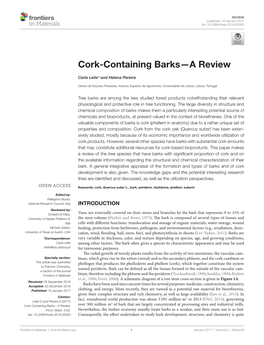 Cork-Containing Barks—A Review