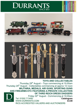 TOYS and COLLECTABLES Thursday 29