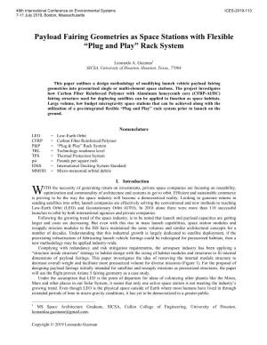 Payload Fairing Geometries As Space Stations with Flexible “Plug and Play” Rack System