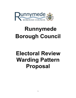 Runnymede Borough Council Electoral Review Warding Pattern