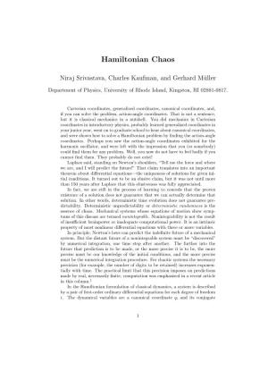 Hamiltonian Chaos