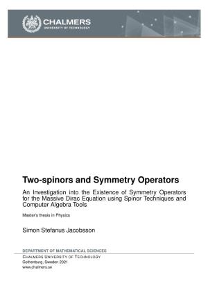 Two-Spinors and Symmetry Operators