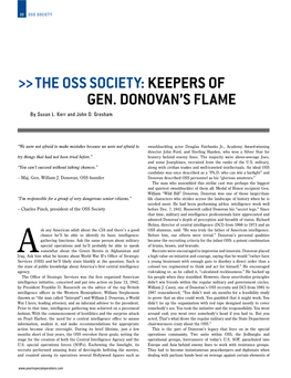 The OSS Society: Keepers of General Donovan's Flame