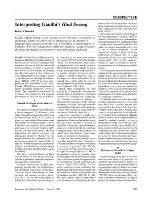 Interpreting Gandhi's Hind Swaraj