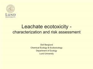 Leachate Ecotoxicity - Characterization and Risk Assessment