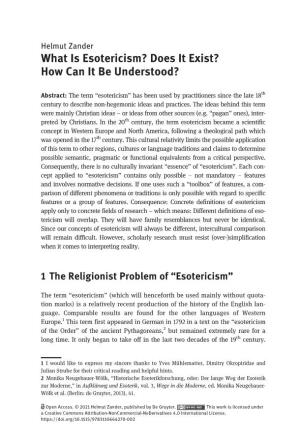 What Is Esotericism? Does It Exist? How Can It Be Understood?