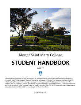 Student Handbook 2021-22