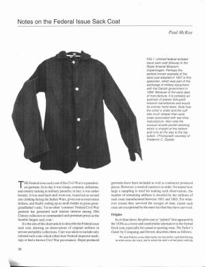 Notes on the Federal Issue Sack Coat