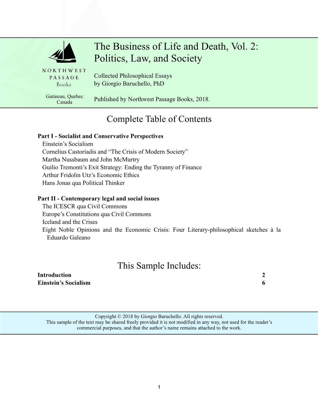 The Business of Life and Death, Vol. 2: Politics, Law, and Society