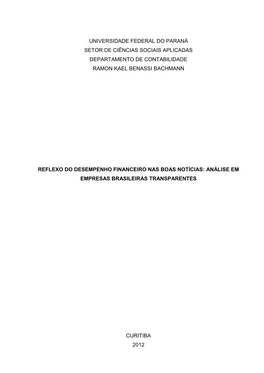 Ersidade Federal Do Paraná Setor De Ciências Sociais Aplicadas Departamento De Contabilidade Ramon Kael Benassi Bachmann