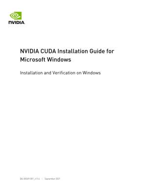 NVIDIA CUDA Installation Guide for Microsoft Windows