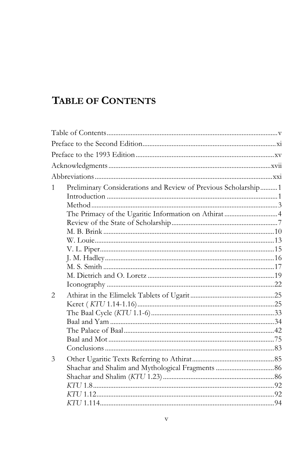 Table of Contents