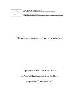 The Oral Vaccination of Foxes Against Rabies