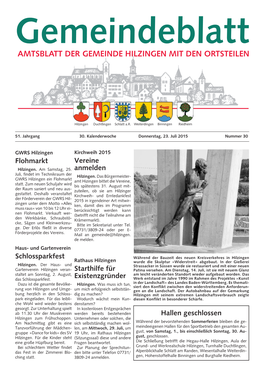 Gemeindeblatt KW 30 Datum