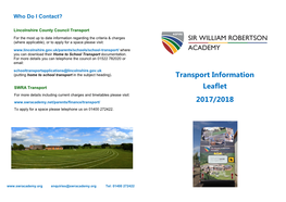 Transport Information Leaflet 2017/2018