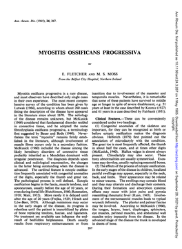 Myositis Ossificans Progressiva