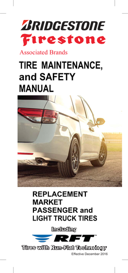 TIRE MAINTENANCE, and SAFETY MANUAL